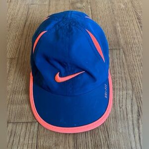 Nike Dri-Fit Cap infant baby Blue and Orange adjustable Velcro